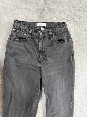 Abercrombie & Fitch High-Rise Washed Black Jeans